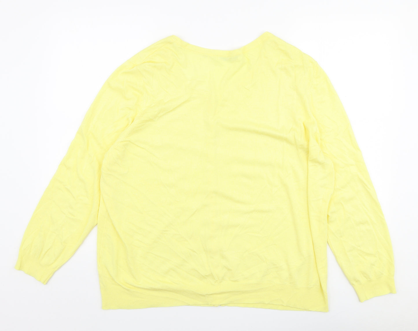 George Womens Yellow Round Neck  Viscose Cardigan Jumper Size 22