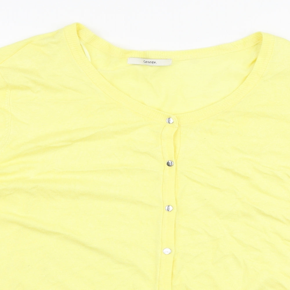 George Womens Yellow Round Neck  Viscose Cardigan Jumper Size 22