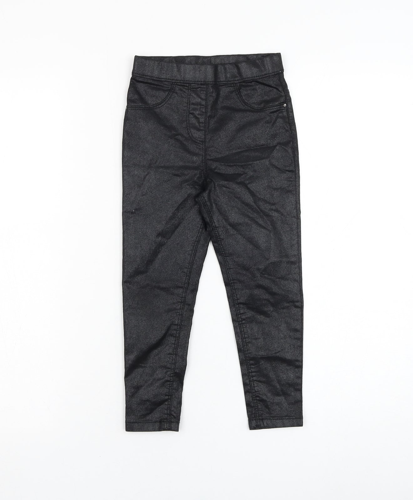 George Girls Black  Cotton Capri Trousers Size 4-5 Years  Regular Pullover - Leggings