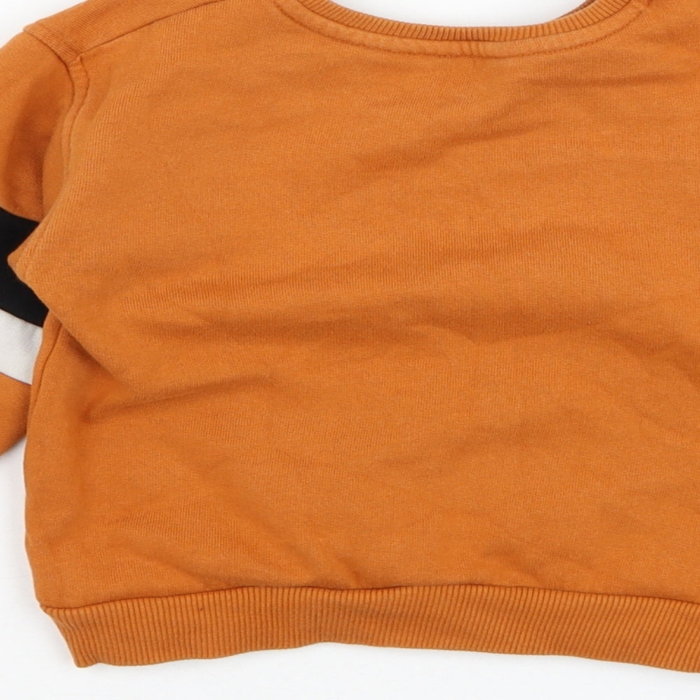 River Island Boys Orange  Cotton Pullover Sweatshirt Size 3-4 Years  Pullover