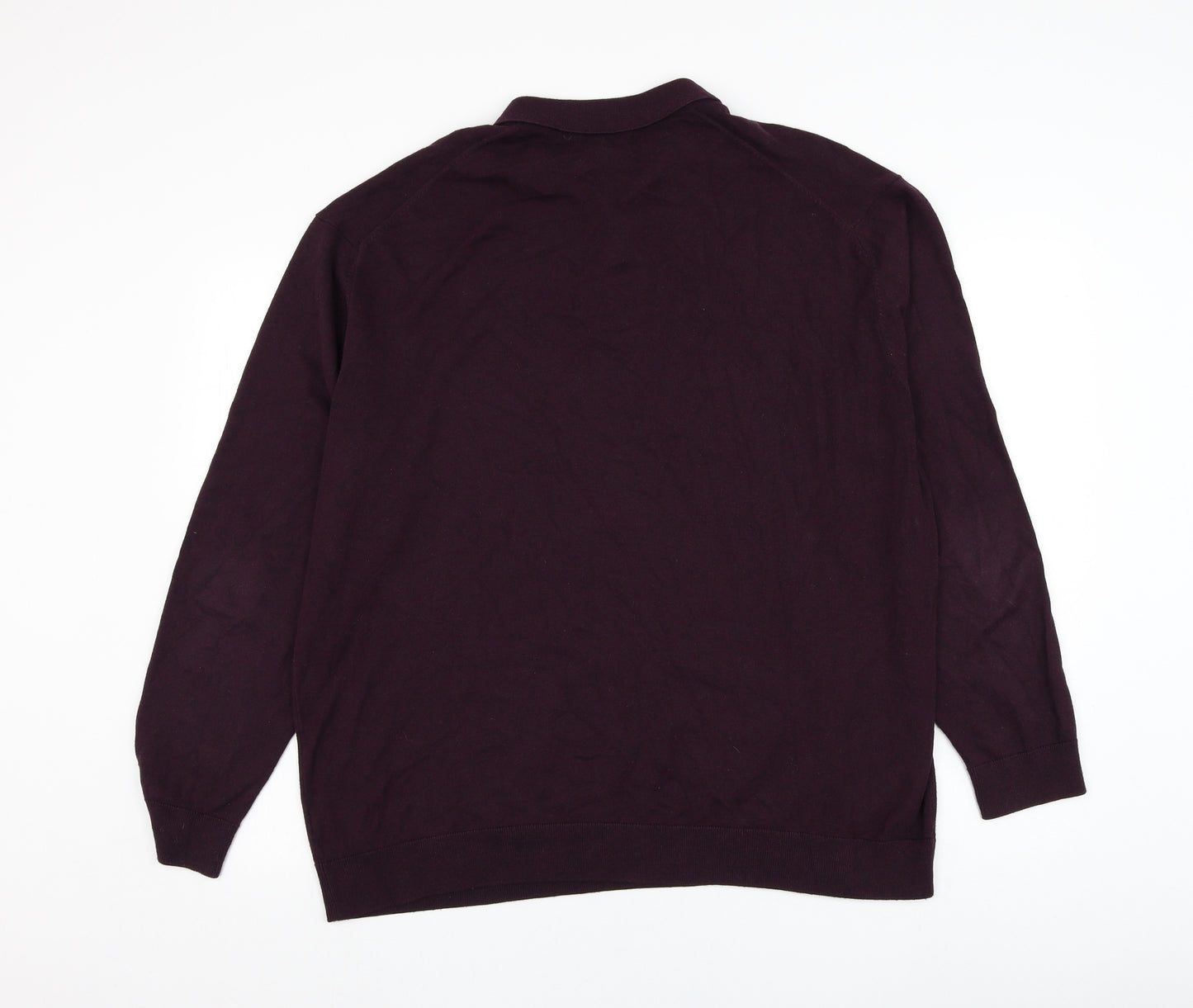 NEXT Mens Purple Collared  Polyester Pullover Jumper Size 2XL