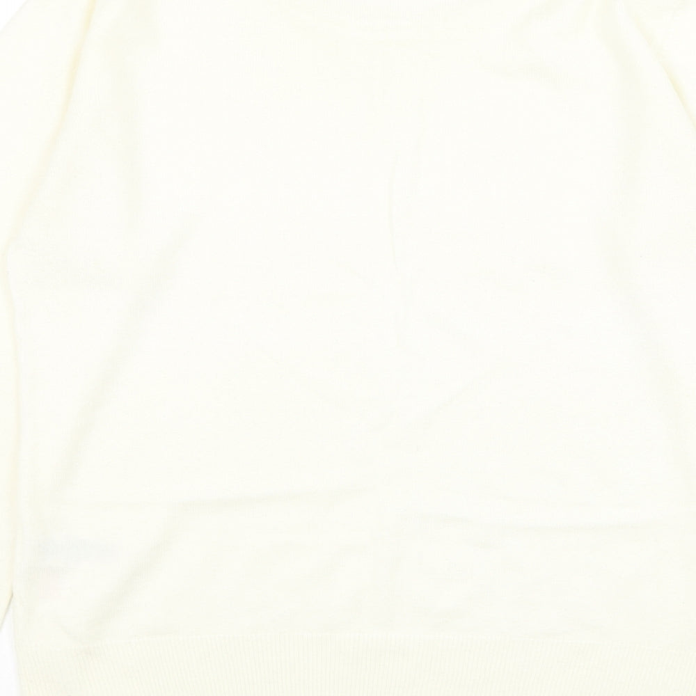 Atmosphere Womens White Round Neck  Acrylic Pullover Jumper Size 12