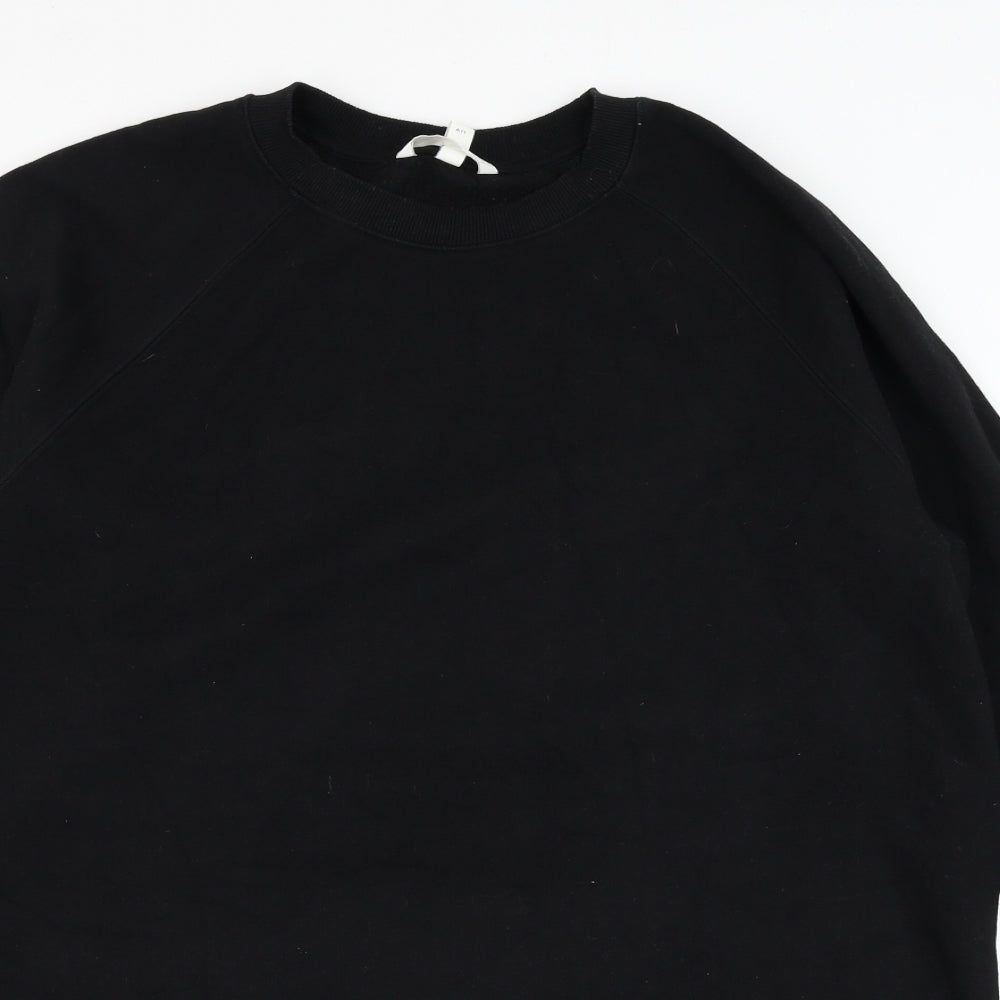 H&M Mens Black  Cotton Pullover Sweatshirt Size M