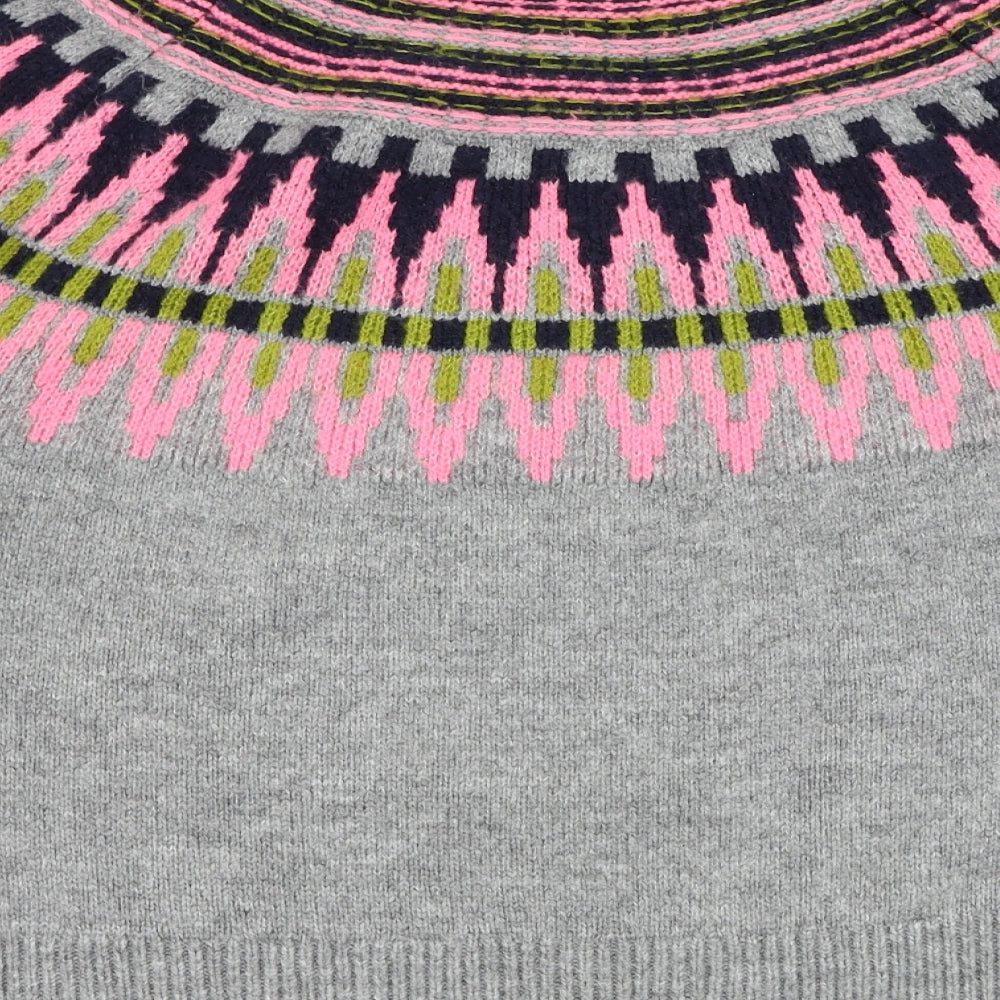 Papaya Womens Grey Round Neck  Acrylic Pullover Jumper Size L