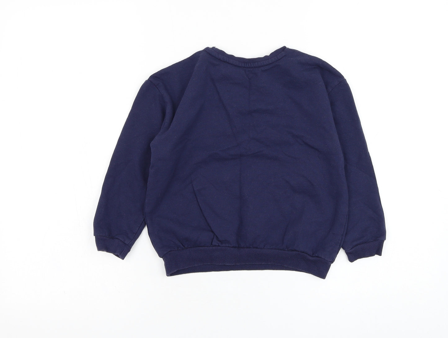 George Girls Blue  Cotton Pullover Sweatshirt Size 6-7 Years  Pullover - Happiest together
