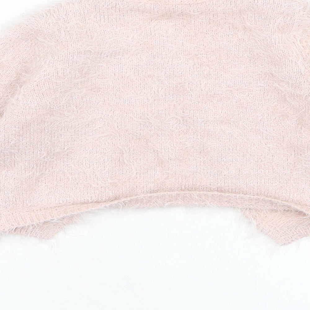 Matalan Girls Pink Round Neck  Polyamide Cardigan Jumper Size 3-4 Years  Button