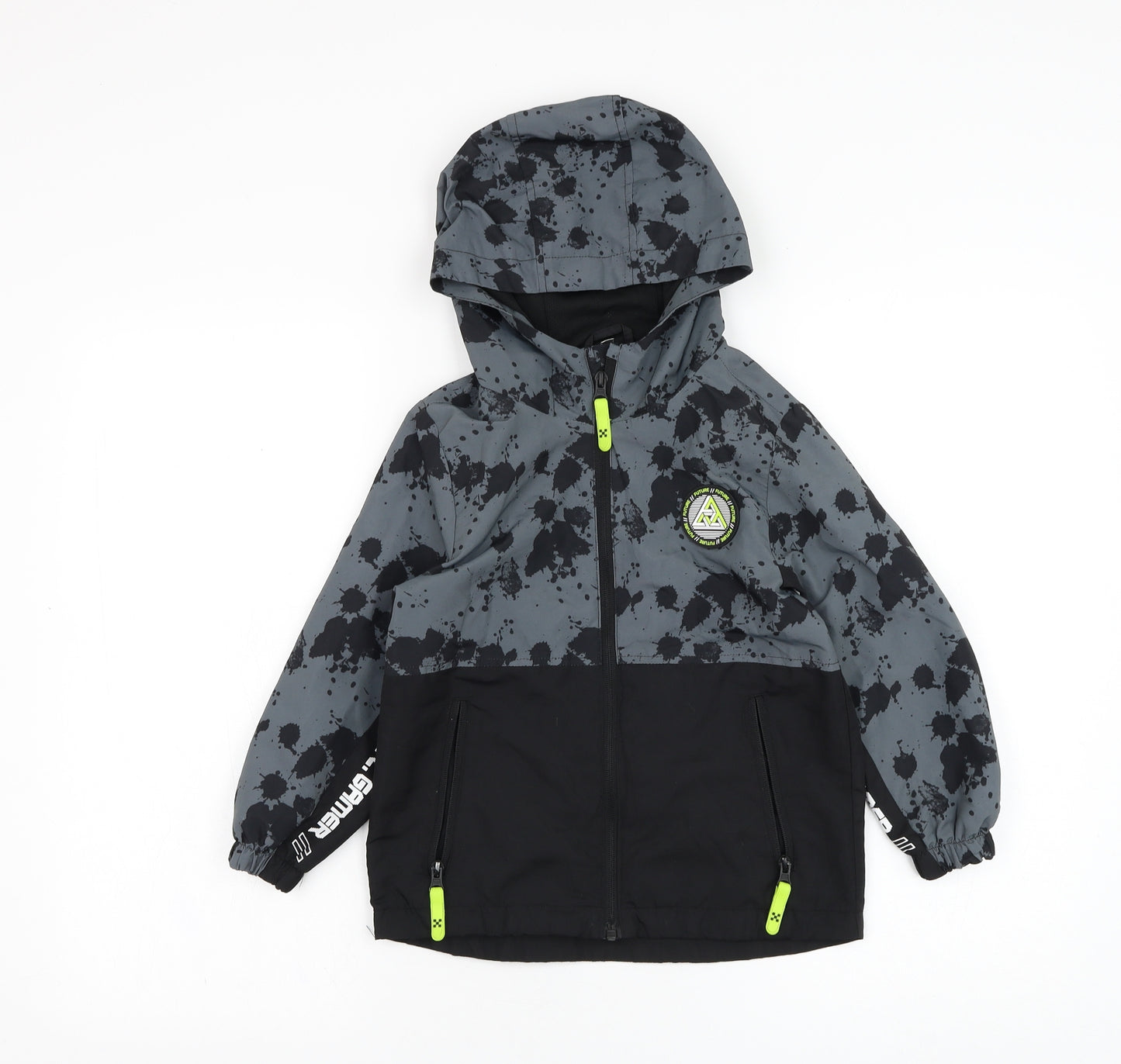 F&F Boys Black   Jacket  Size 5-6 Years  Zip