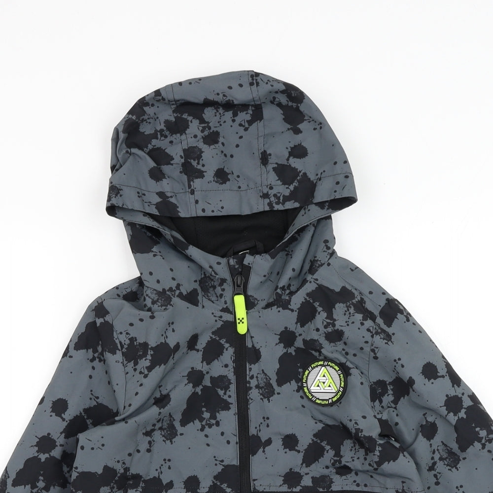 F&F Boys Black   Jacket  Size 5-6 Years  Zip