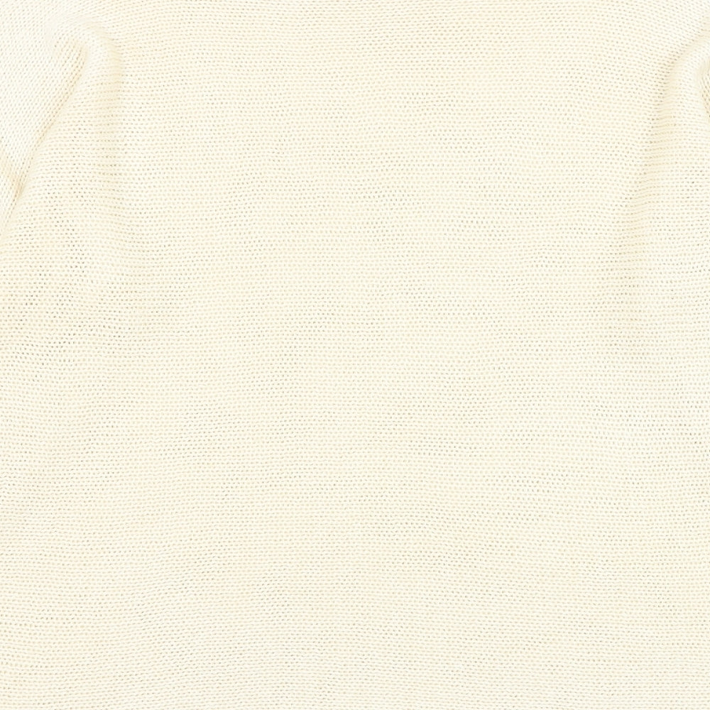 COLLEZIONE GRIA Womens Ivory Round Neck  Acrylic Pullover Jumper Size M