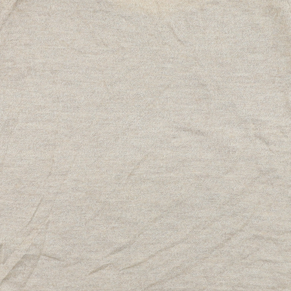 Marks and Spencer Womens Beige Round Neck  Wool Pullover Jumper Size 18