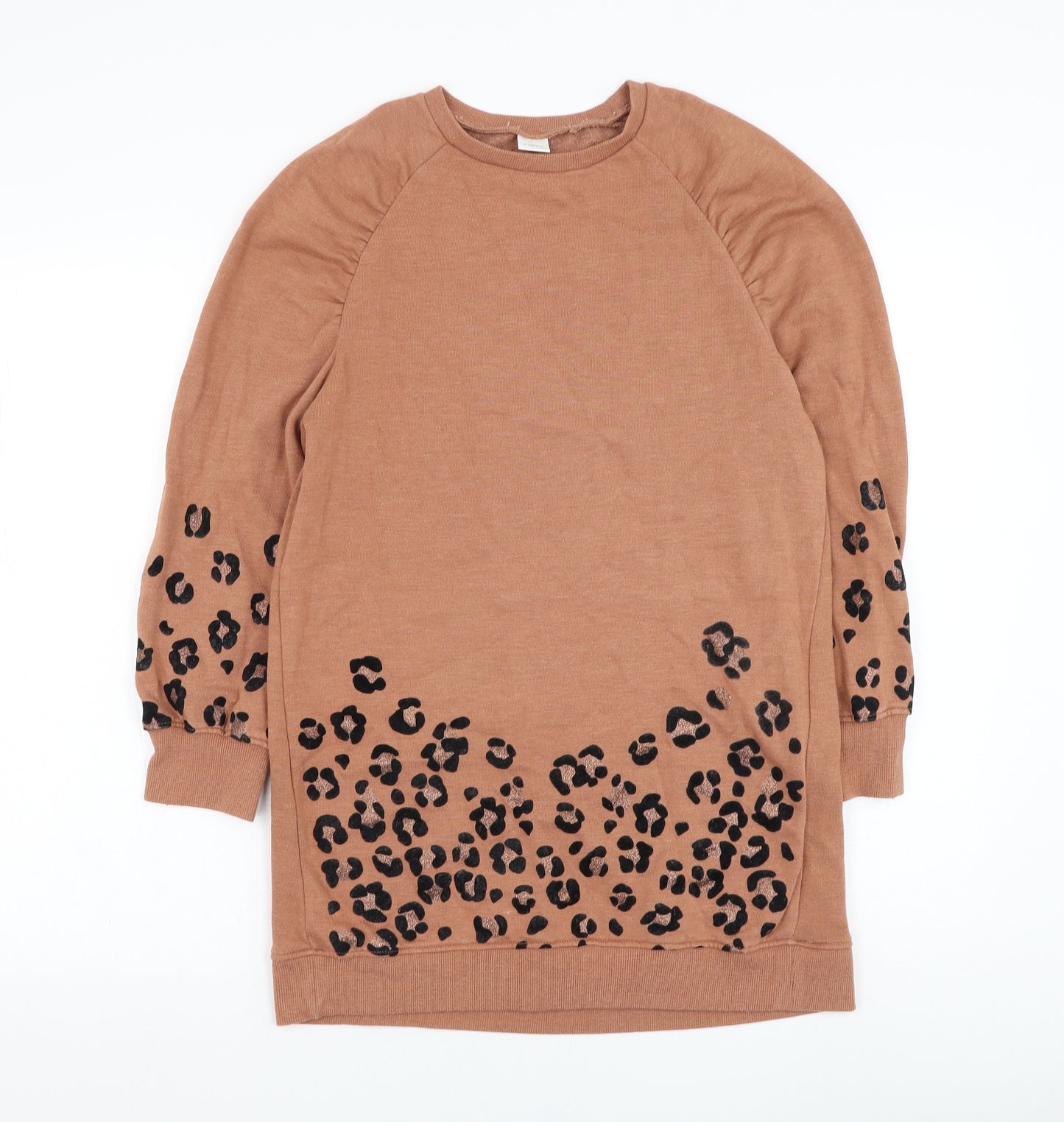 NEXT Girls Brown Animal Print Cotton Pullover Sweatshirt Size 11 Years  Pullover