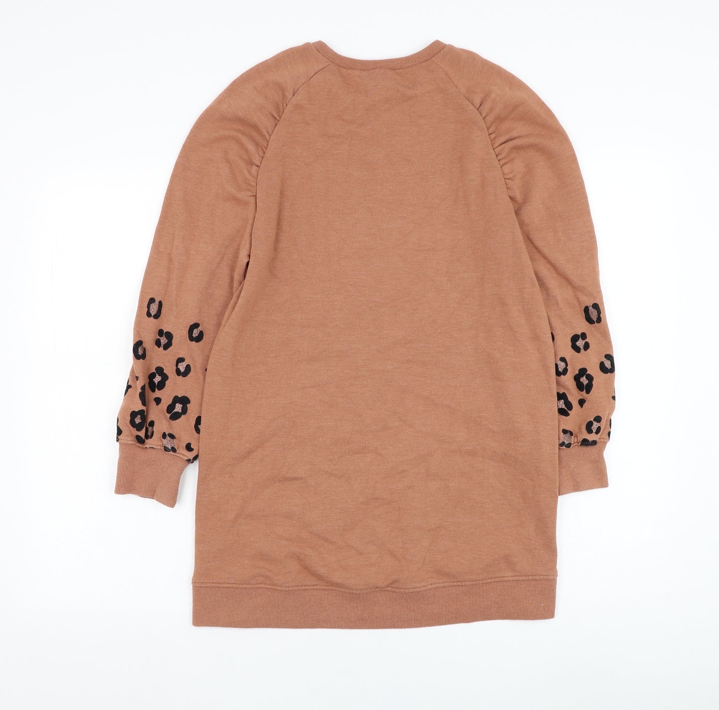 NEXT Girls Brown Animal Print Cotton Pullover Sweatshirt Size 11 Years  Pullover