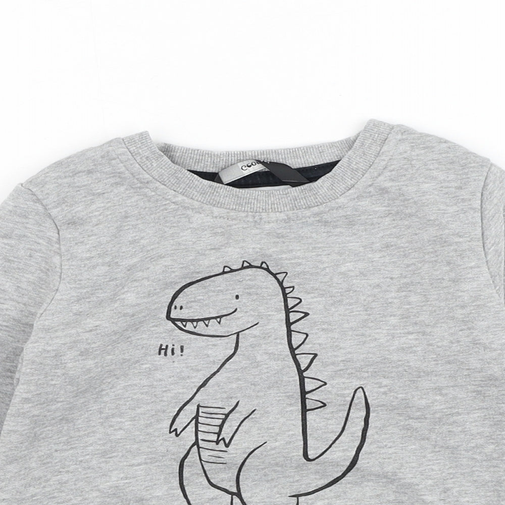 George Boys Grey  Cotton Pullover Jumper Size 18-24 Months  Pullover - Dinosaur