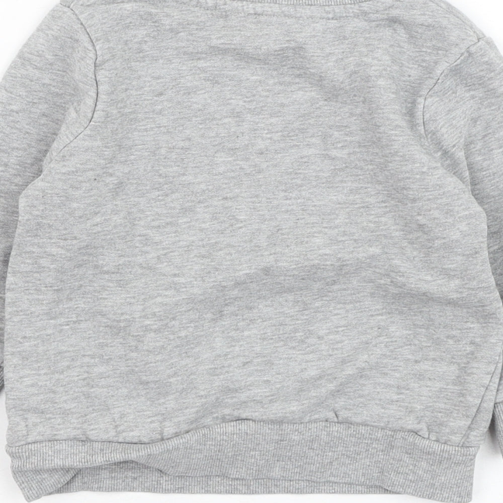 George Boys Grey  Cotton Pullover Jumper Size 18-24 Months  Pullover - Dinosaur