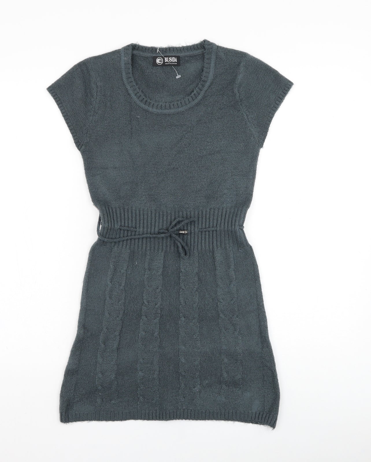 Busida Womens Grey  Polyester Jumper Dress  Size 6  Round Neck Pullover