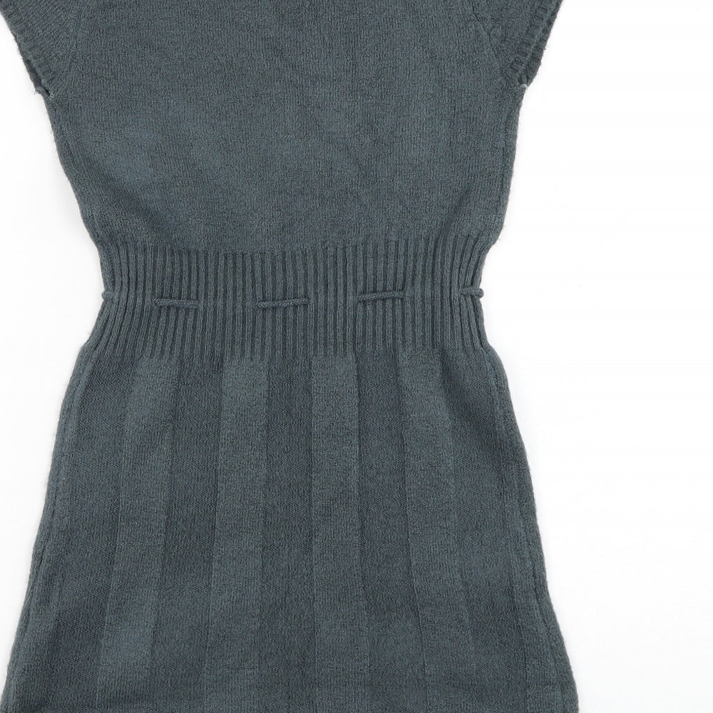 Busida Womens Grey  Polyester Jumper Dress  Size 6  Round Neck Pullover