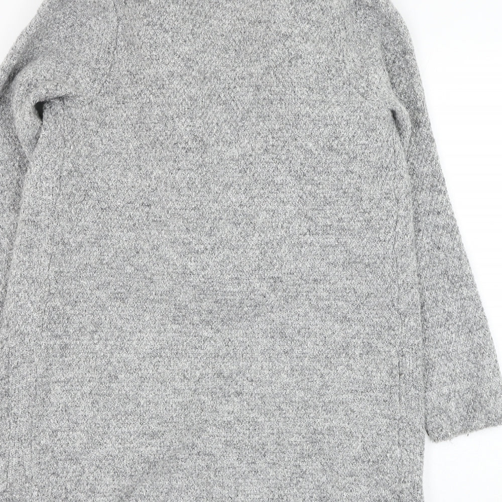 F&F Womens Grey Square Neck  Polyester Cardigan Jumper Size 10