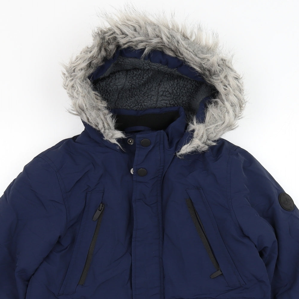 Primark Boys Blue   Parka Coat Size 6-7 Years  Zip
