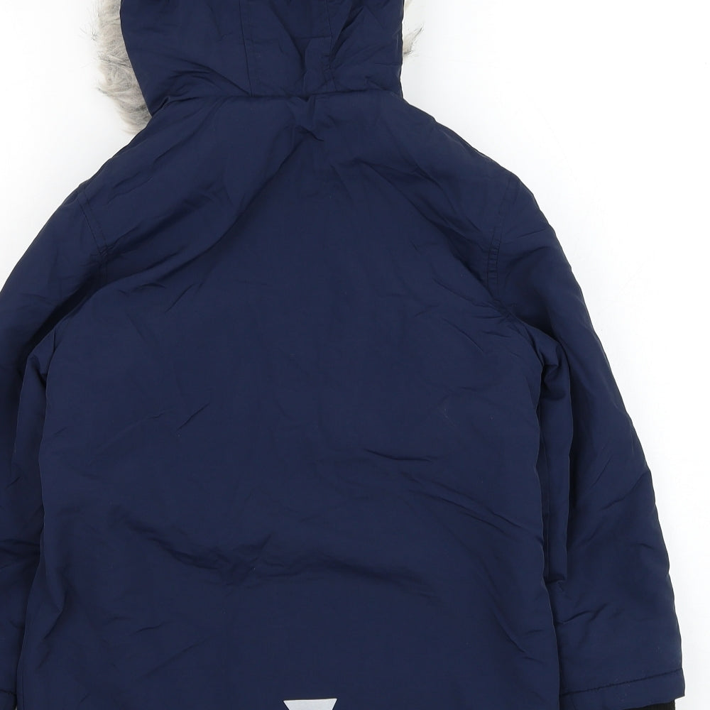 Primark Boys Blue   Parka Coat Size 6-7 Years  Zip