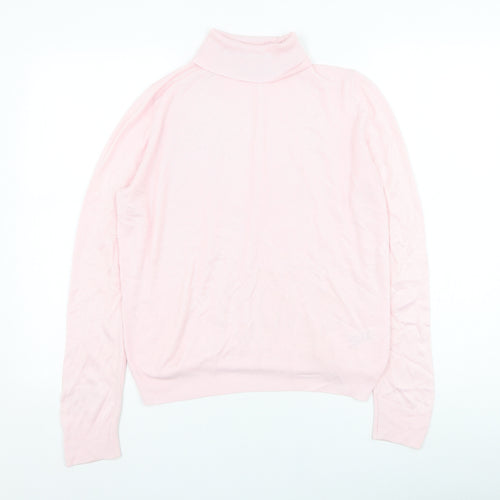 Marks and Spencer Womens Pink Roll Neck  Acrylic Pullover Jumper Size 10