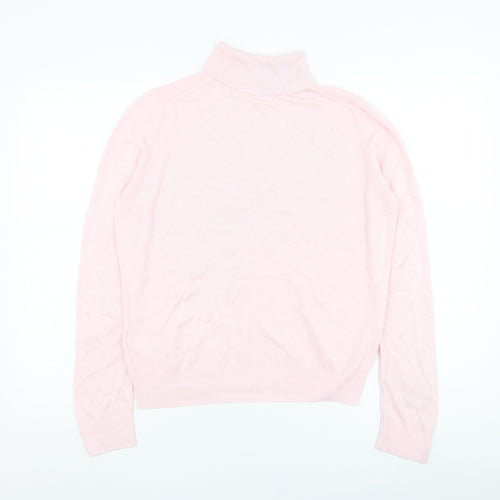 Marks and Spencer Womens Pink Roll Neck  Acrylic Pullover Jumper Size 10