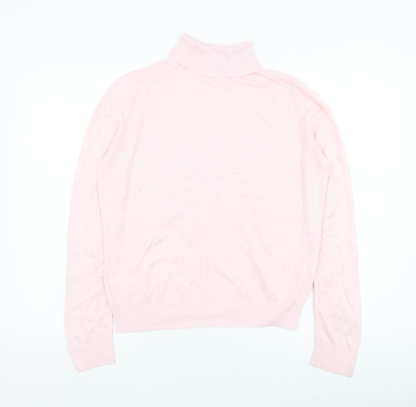 Marks and Spencer Womens Pink Roll Neck  Acrylic Pullover Jumper Size 10