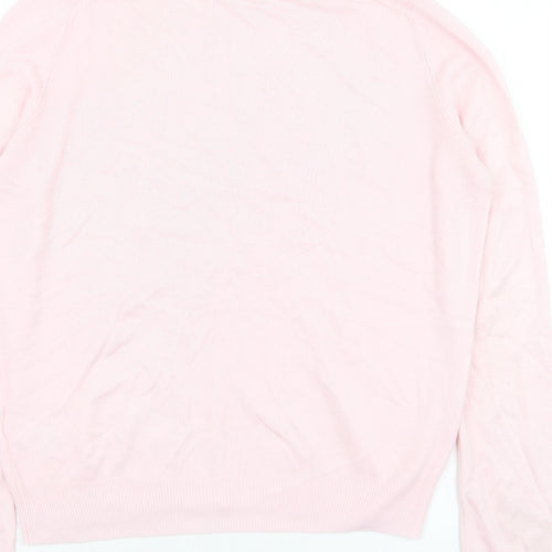 Marks and Spencer Womens Pink Roll Neck  Acrylic Pullover Jumper Size 10
