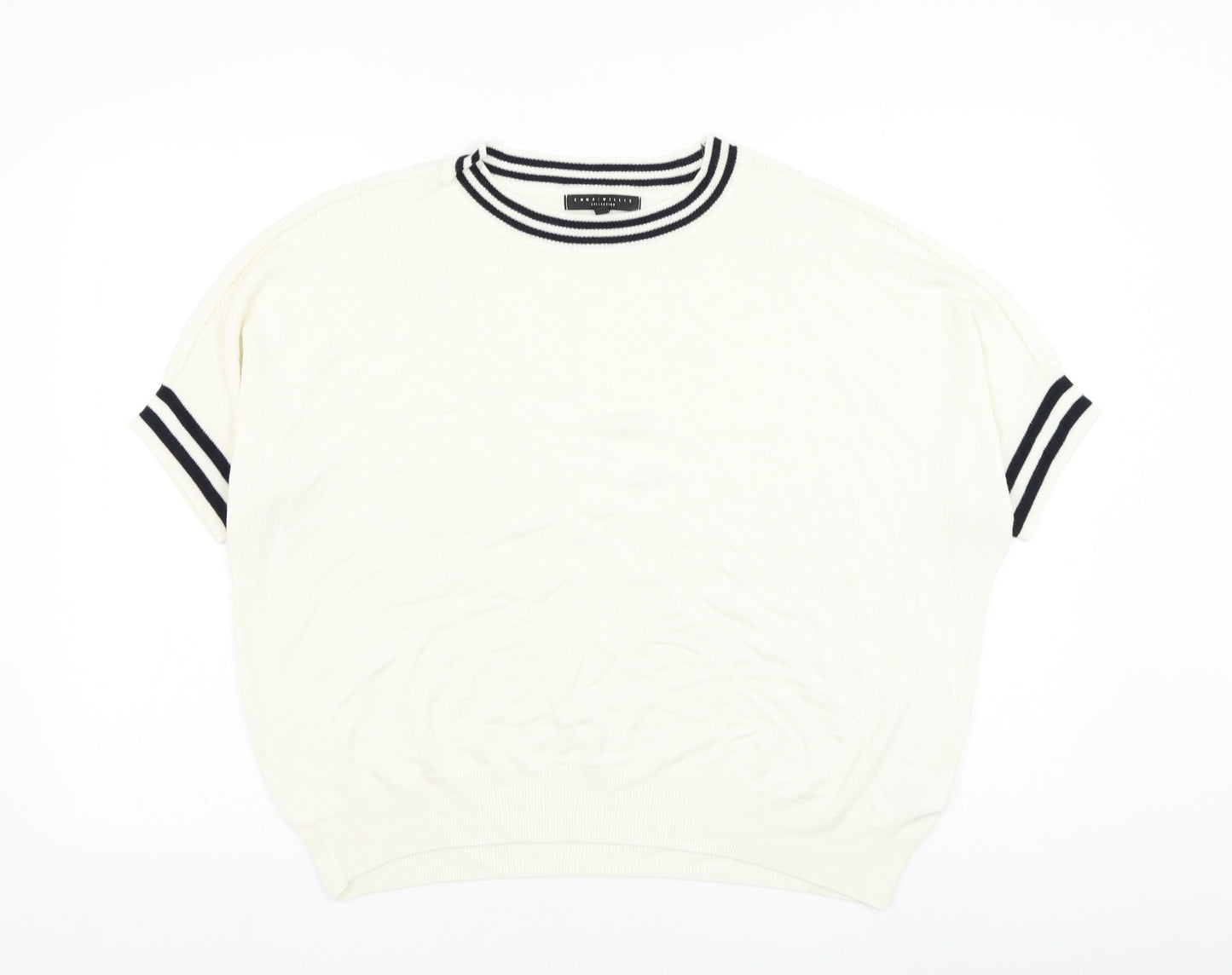 NEXT Womens White Round Neck  Viscose Pullover Jumper Size L