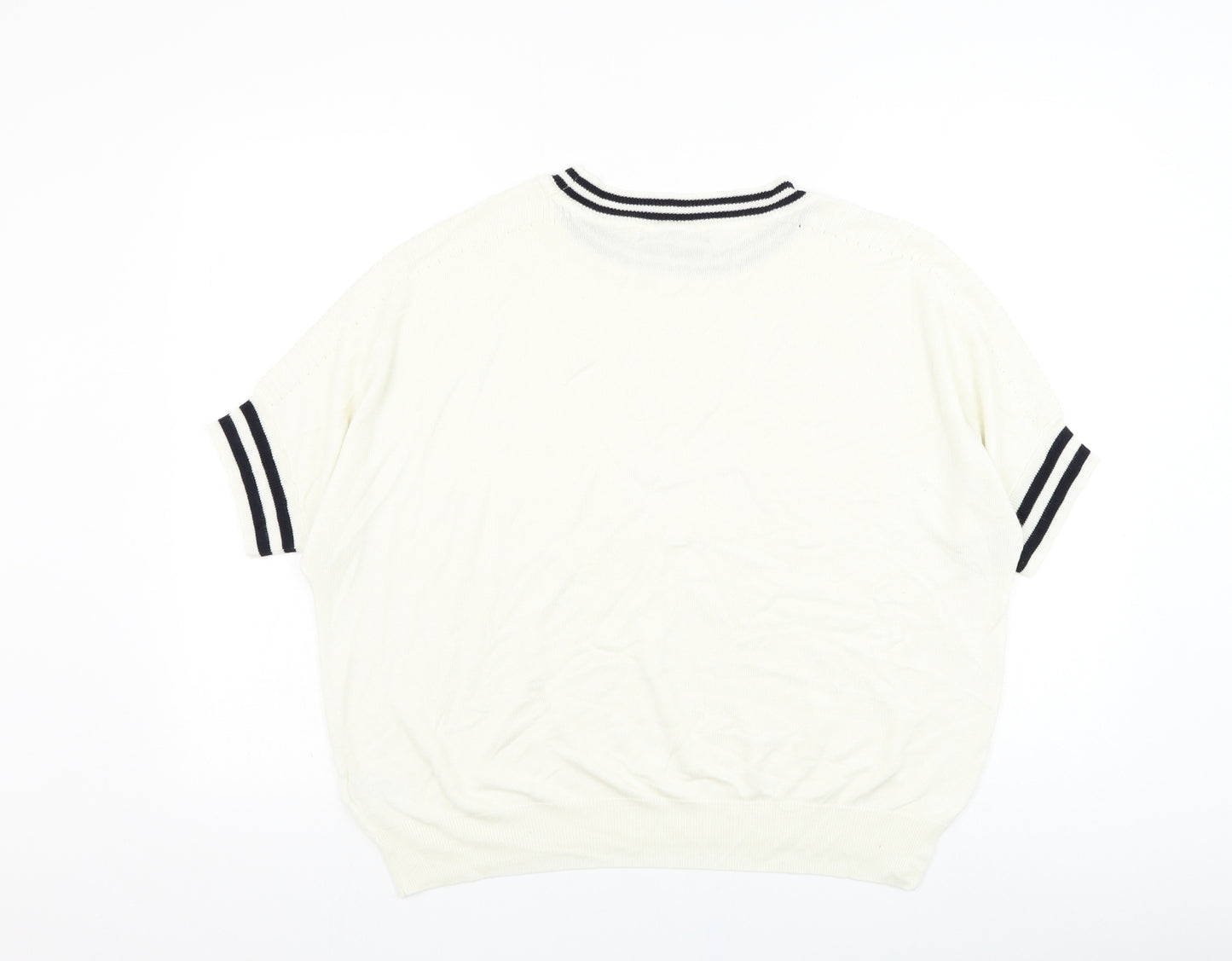 NEXT Womens White Round Neck  Viscose Pullover Jumper Size L