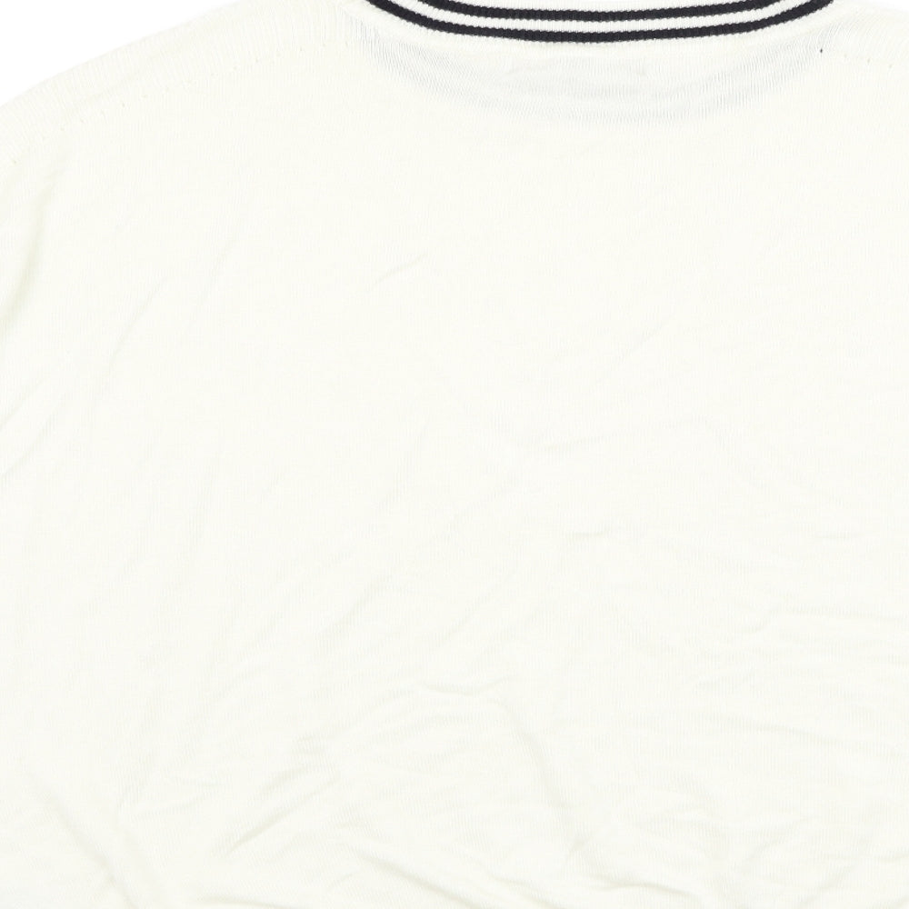 NEXT Womens White Round Neck  Viscose Pullover Jumper Size L
