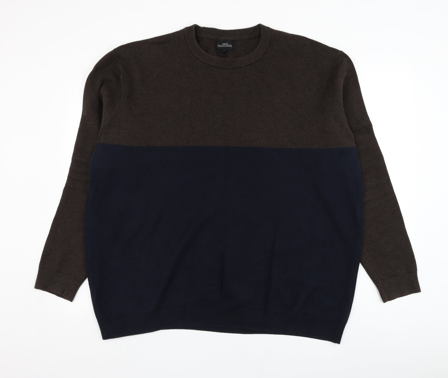 NEXT Mens Blue Round Neck  Cotton Pullover Jumper Size 2XL