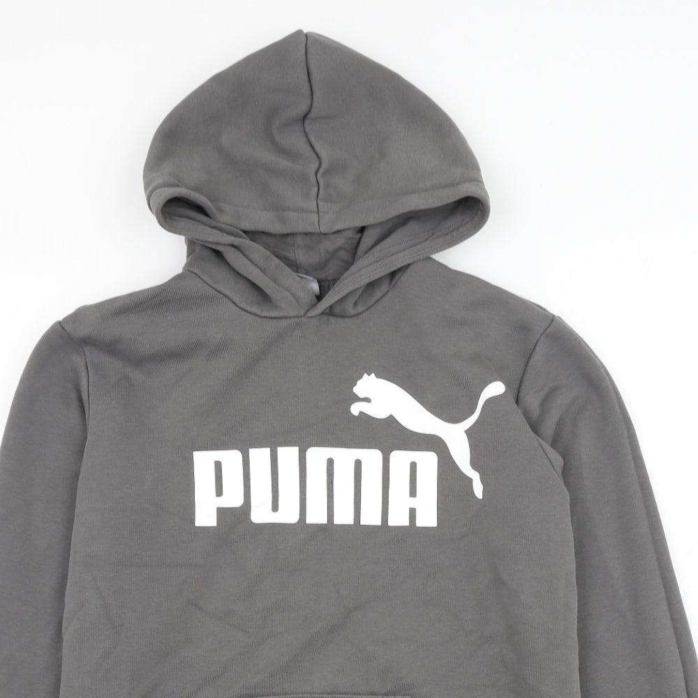PUMA Mens Grey  Cotton Pullover Hoodie Size 2XL