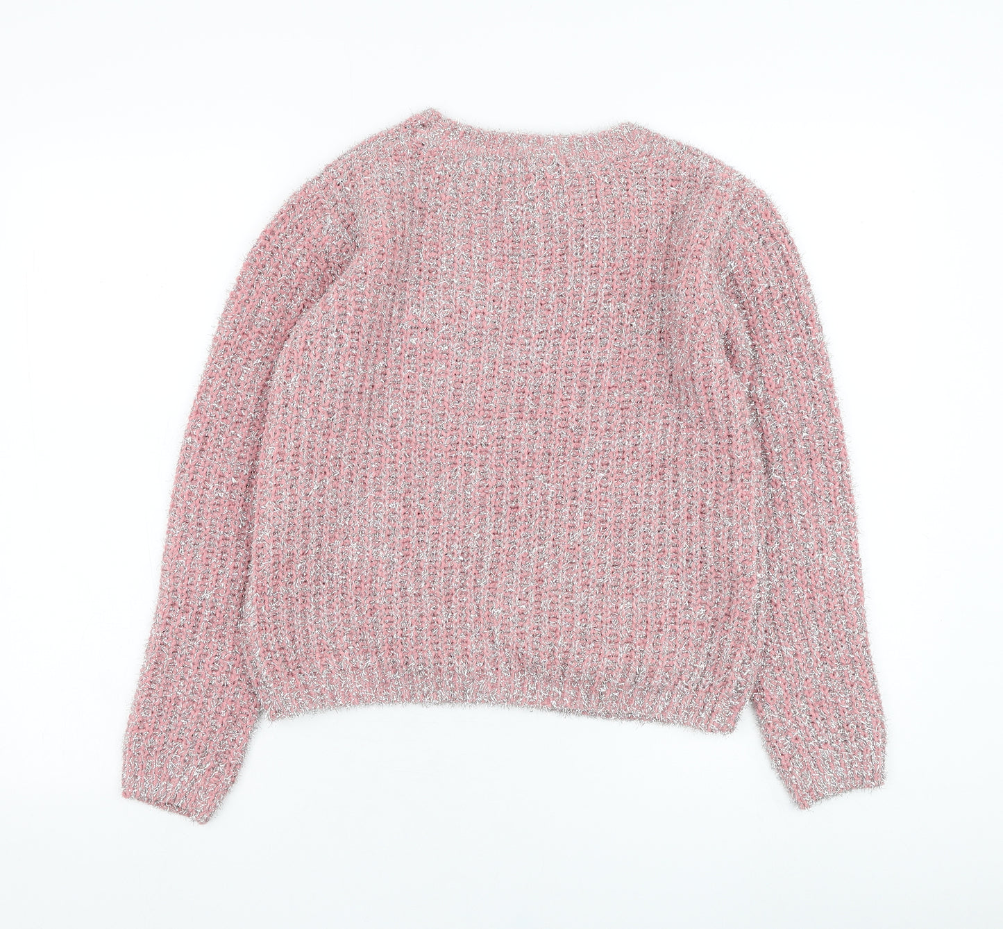 Primark Girls Pink Round Neck  Polyester Pullover Jumper Size 12-13 Years  Pullover