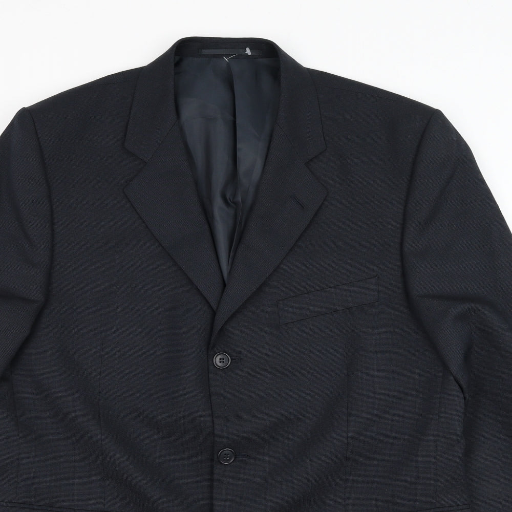 Burton Mens Blue  Polyester Jacket Suit Jacket Size 42