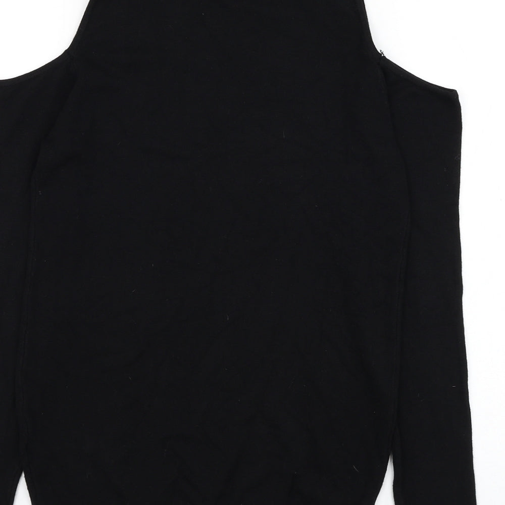 New Look Womens Black Mock Neck  Viscose Pullover Jumper Size 8