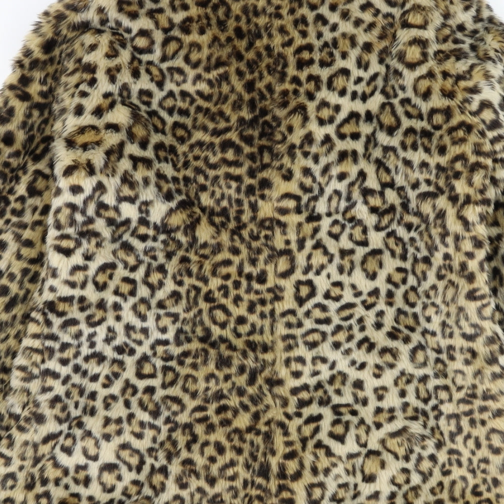 Papaya Womens Brown Animal Print  Jacket  Size 10  Hook & Loop