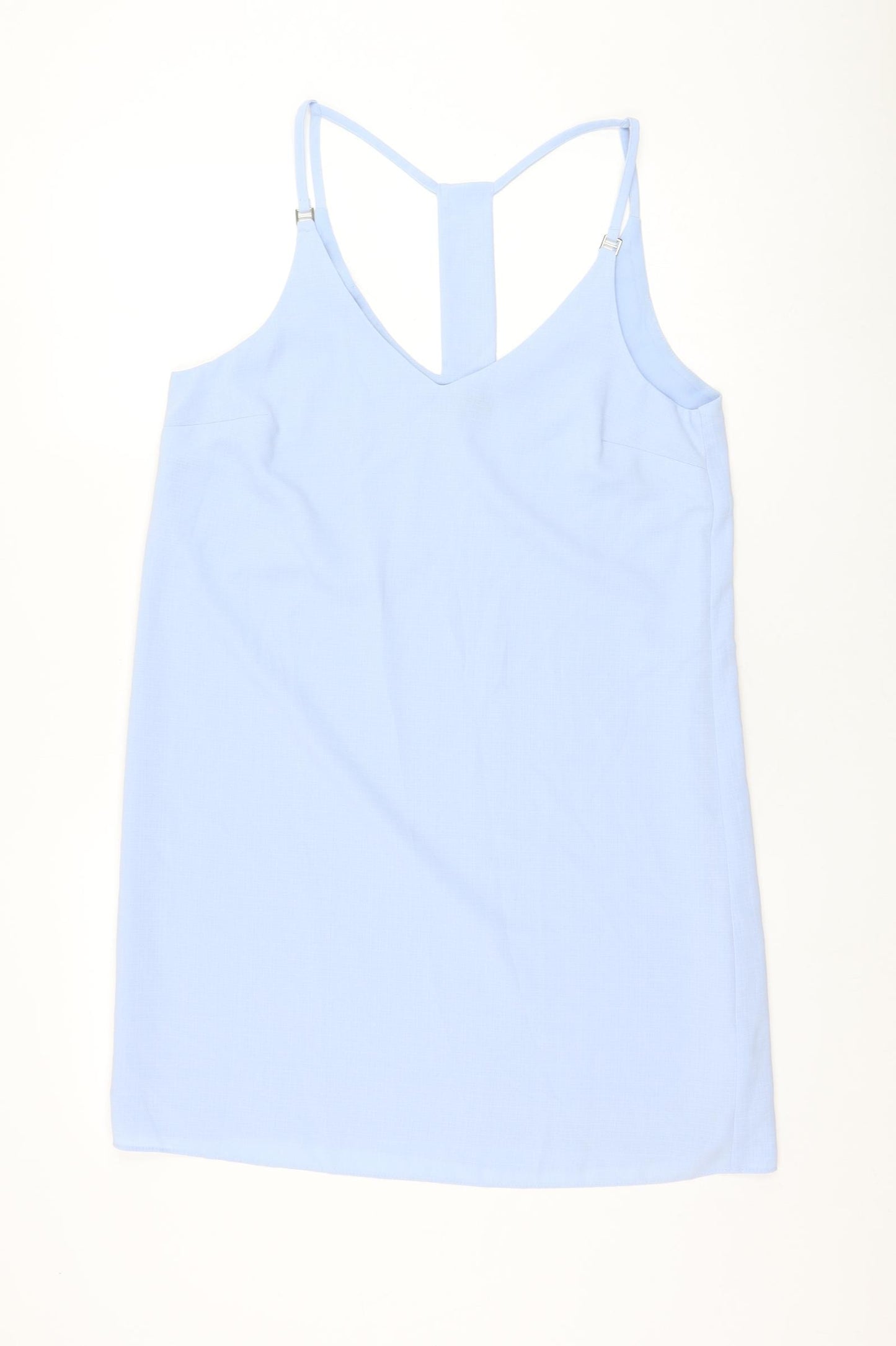 New Look Womens Blue  Polyester Tank Dress  Size 12  V-Neck Pullover