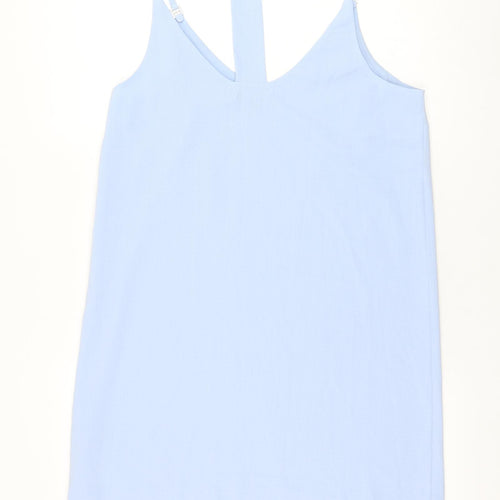 New Look Womens Blue  Polyester Tank Dress  Size 12  V-Neck Pullover