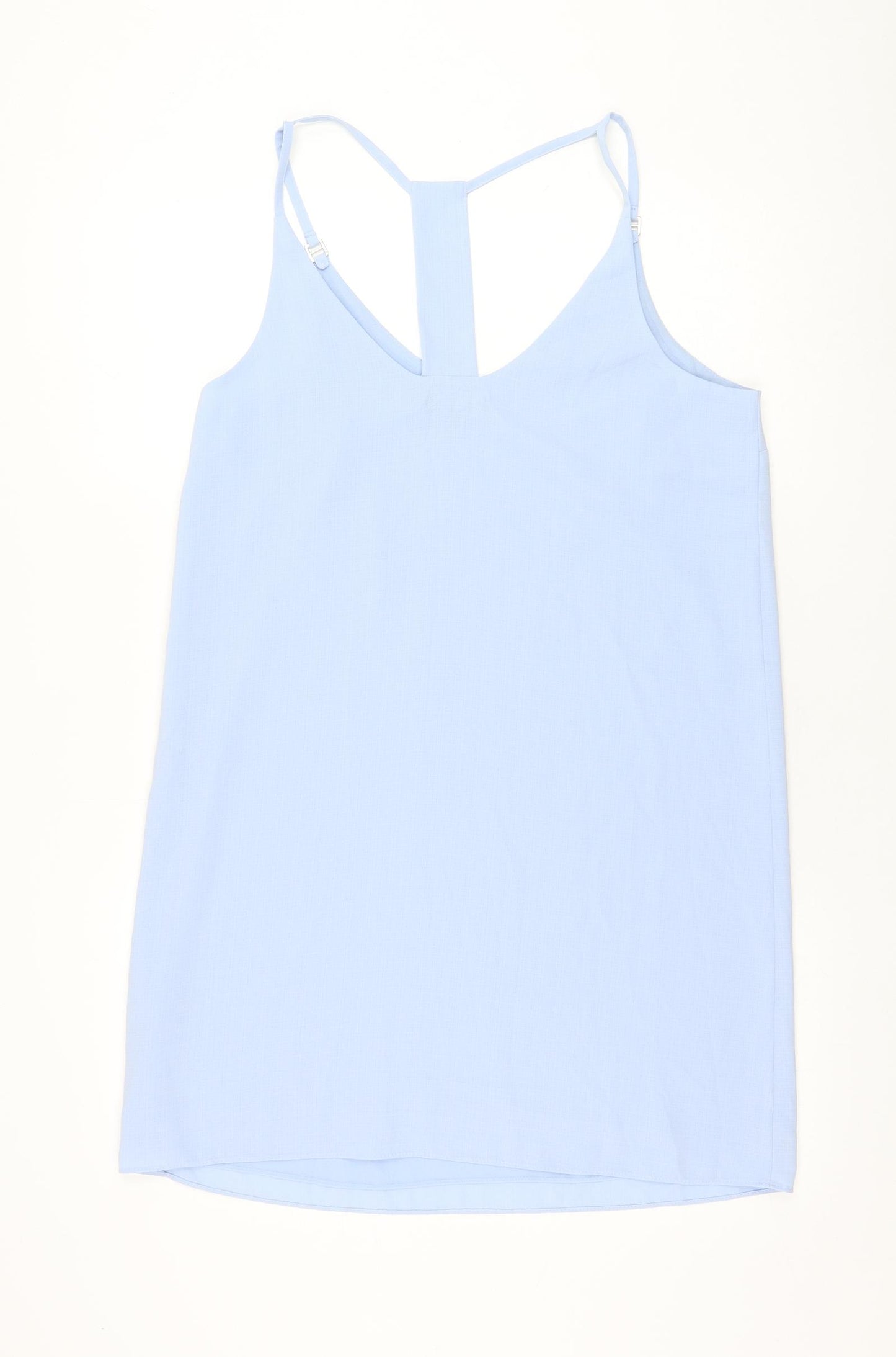 New Look Womens Blue  Polyester Tank Dress  Size 12  V-Neck Pullover