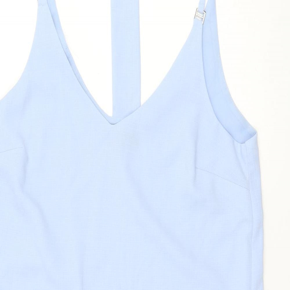 New Look Womens Blue  Polyester Tank Dress  Size 12  V-Neck Pullover