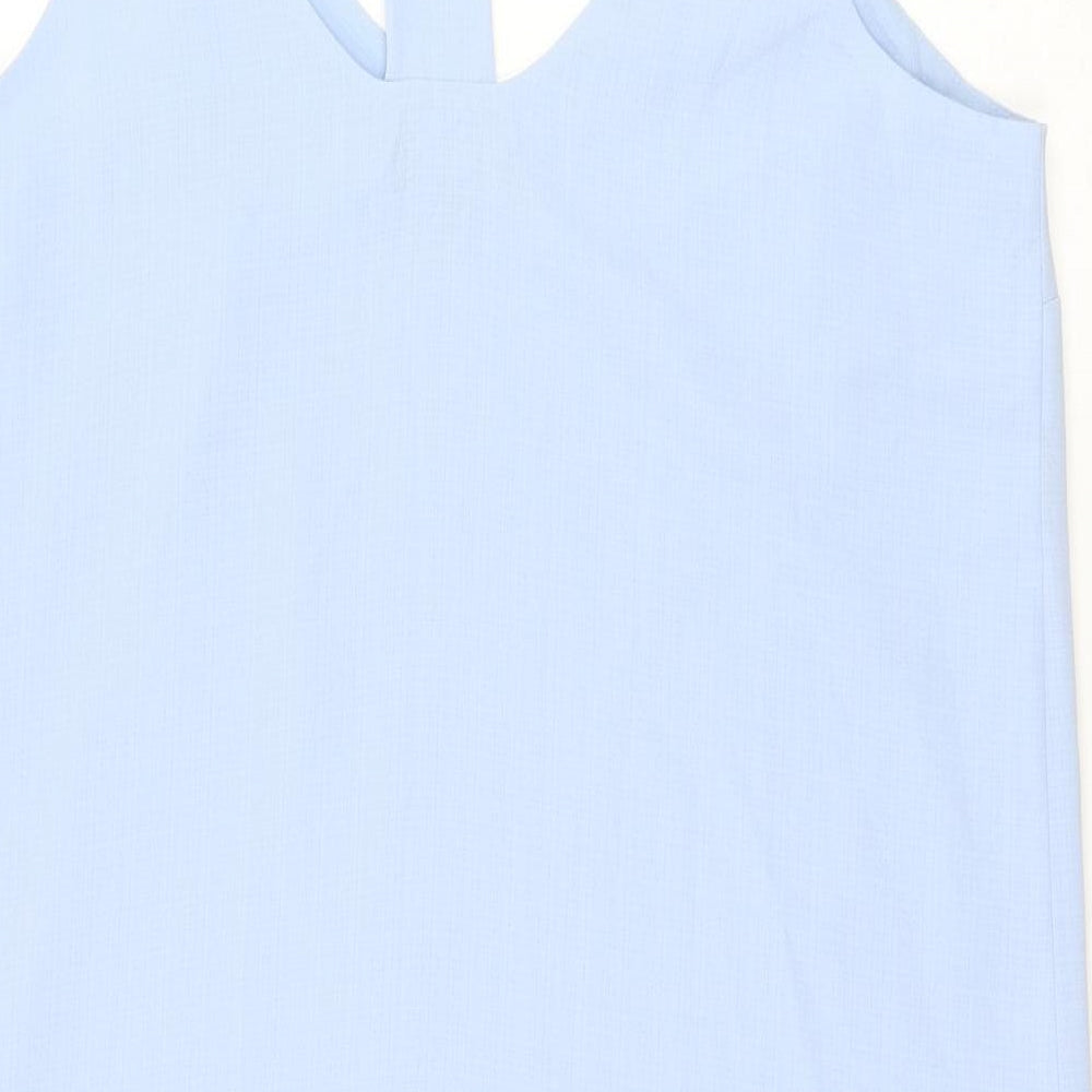 New Look Womens Blue  Polyester Tank Dress  Size 12  V-Neck Pullover