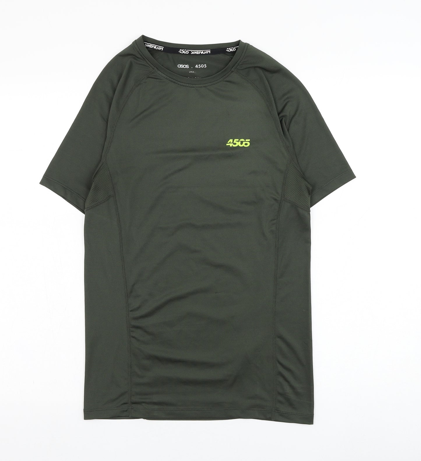 ASOS Mens Green  Polyester Basic T-Shirt Size S Round Neck Pullover