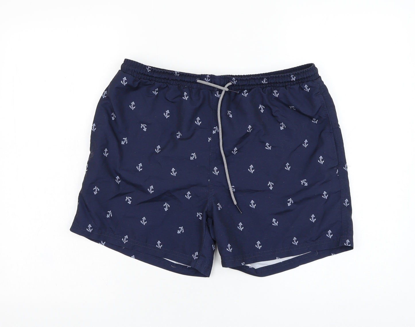Primark Mens Blue  Polyester Sweat Shorts Size M  Regular Drawstring