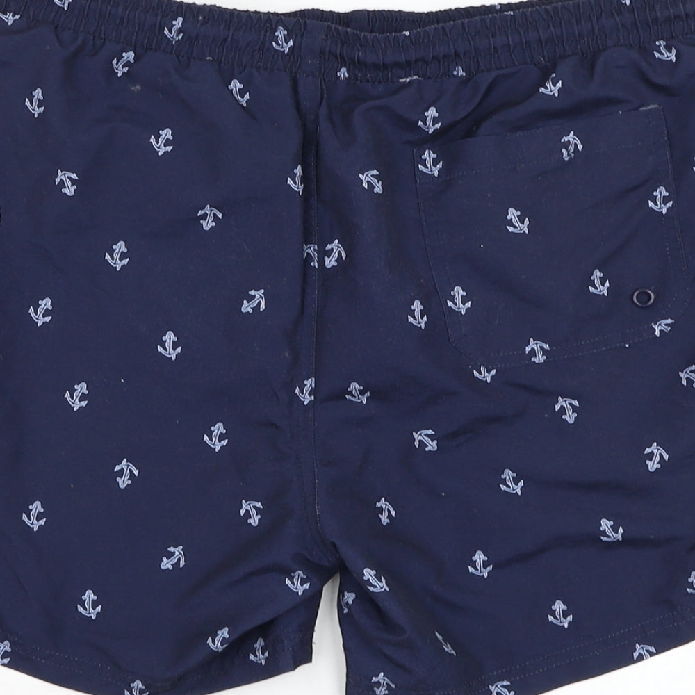 Primark Mens Blue  Polyester Sweat Shorts Size M  Regular Drawstring
