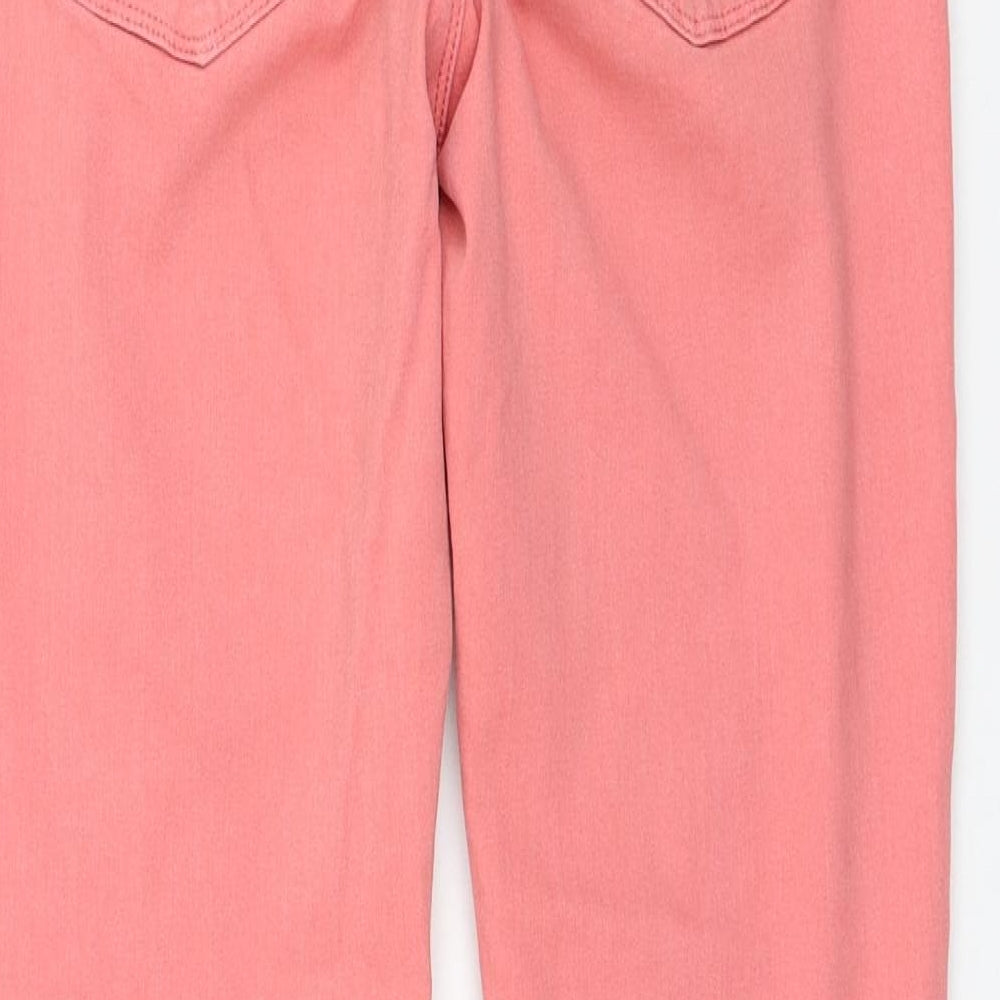 Oasis Womens Pink  Cotton Skinny Jeans Size 12 L28 in Regular Zip