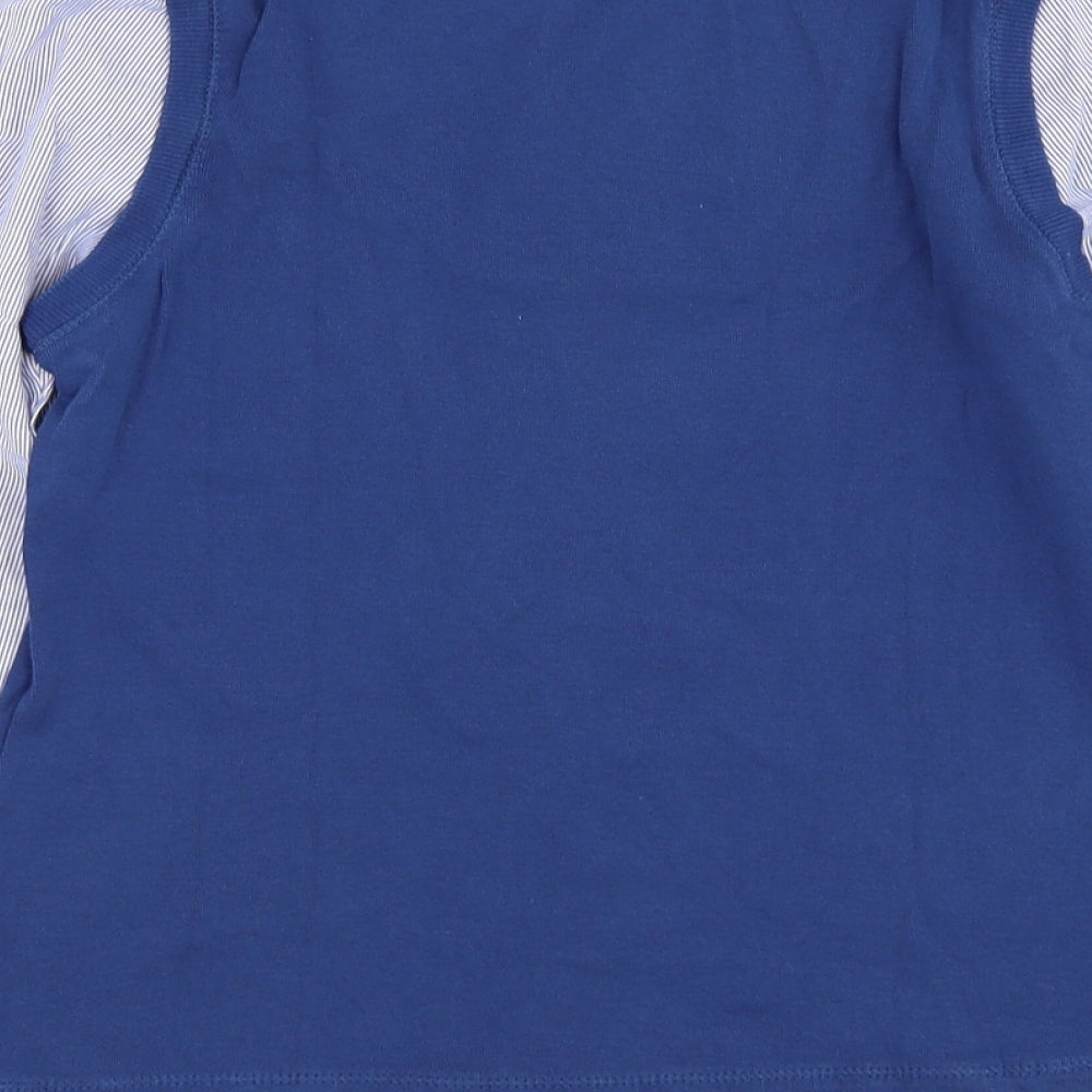 Marks and Spencer Womens Blue  Cotton Basic Blouse Size 12 Collared