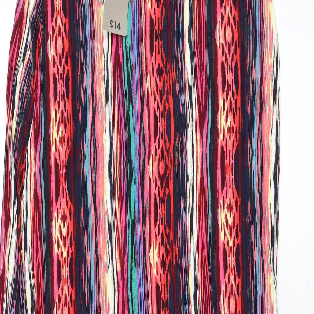 TU Womens Multicoloured Geometric Viscose Flare Skirt Size 12