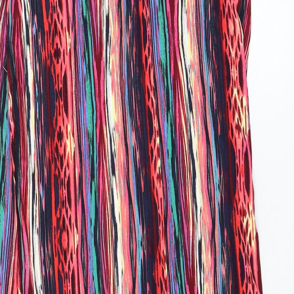 TU Womens Multicoloured Geometric Viscose Flare Skirt Size 12