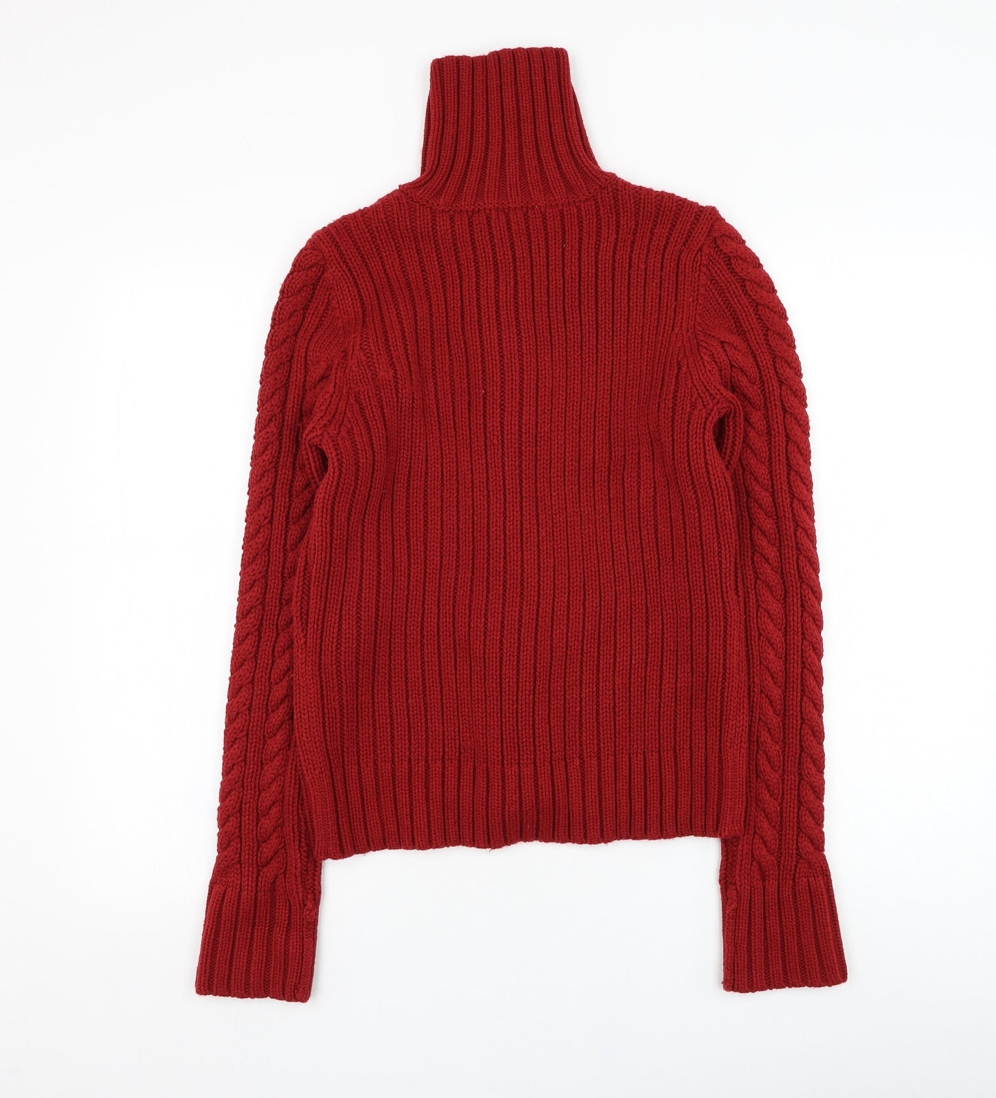 St. John's Bay Womens Red High Neck  Acrylic Cardigan Jumper Size M