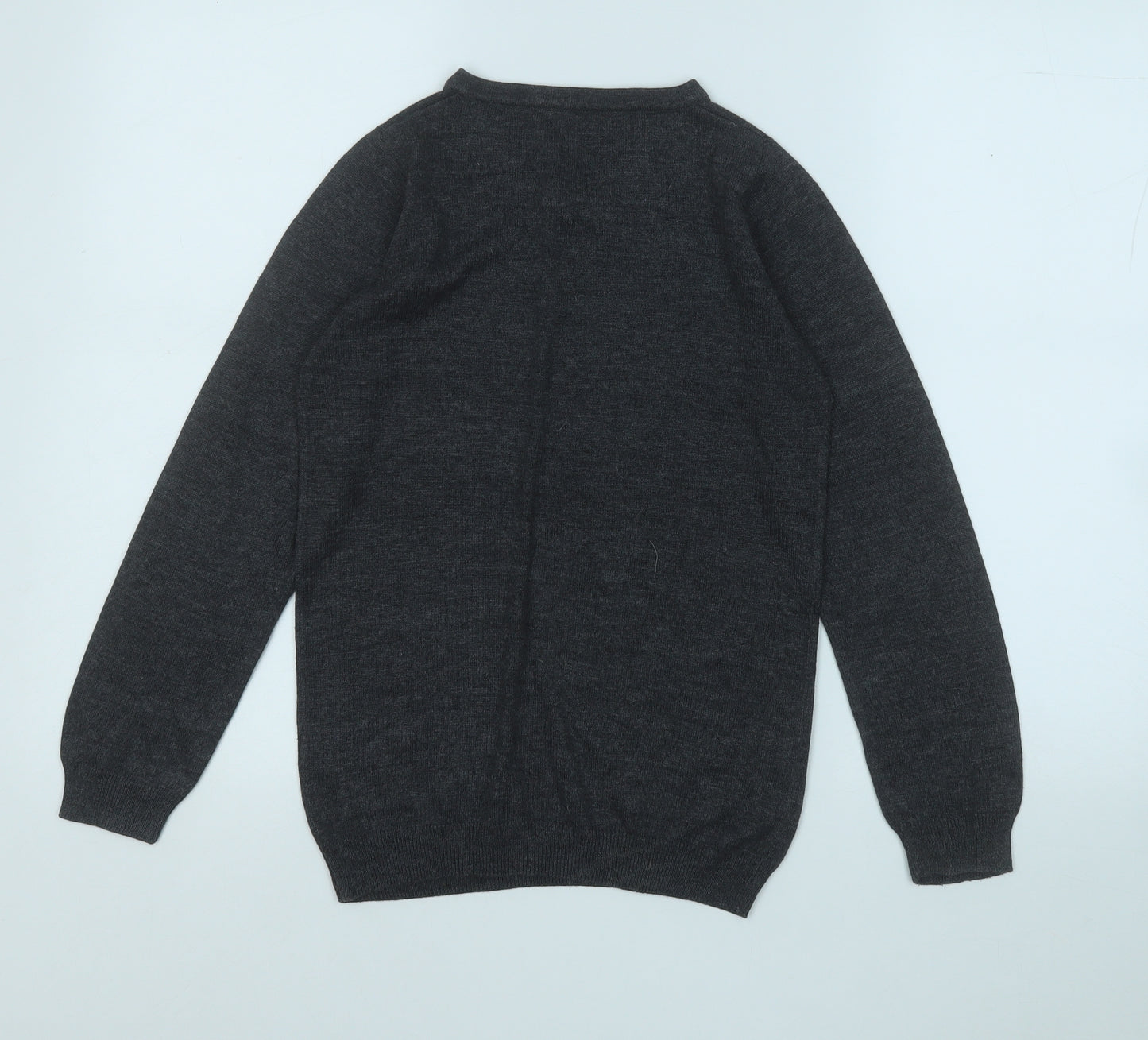 Pep&Co  Boys Grey V-Neck  Cotton Pullover Jumper Size 9-10 Years